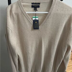 Club Room Men's V-Neck Beige Sweater
